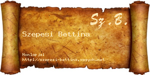 Szepesi Bettina névjegykártya
